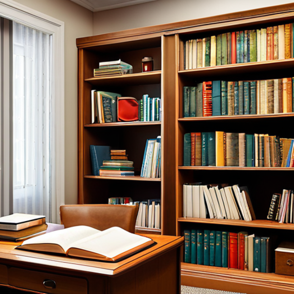 학생의 온라인 학습 습관 형성하기 - Cozy Study Nook**
"A bright and inviting home study space, featuring a clean wooden desk, comfortab...