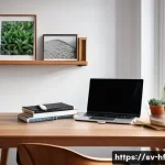 Home 21 동기 부여를 위한 온라인 학습 리소스 제공하기 - A cozy, well-lit Scandinavian study nook featuring a wooden desk near a large window with natural da...