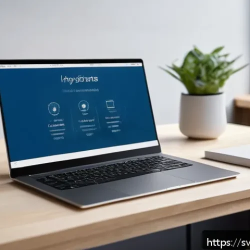 Home 30 온라인 학습 플랫폼 비교 분석 - A modern digital learning platform interface displayed on a sleek laptop screen in a cozy Scandinavi...
